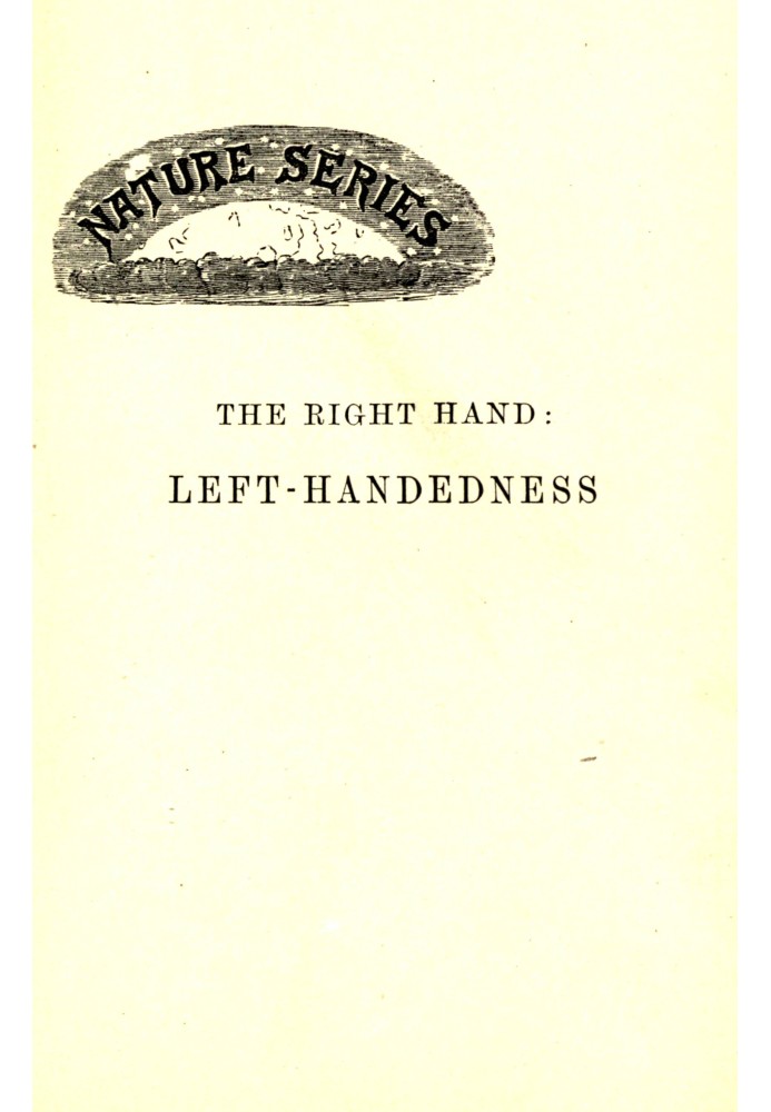 The right hand : $b Left-handedness