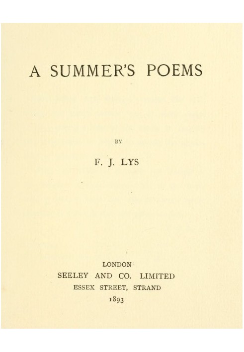 A Summer's Poems