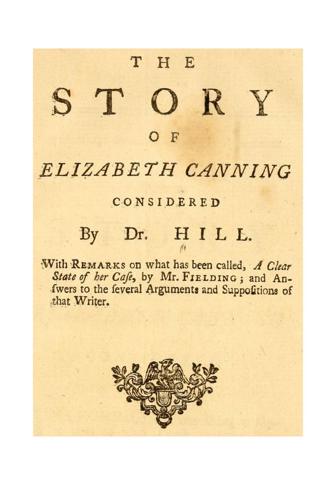 The Story of Elizabeth Canning Considered