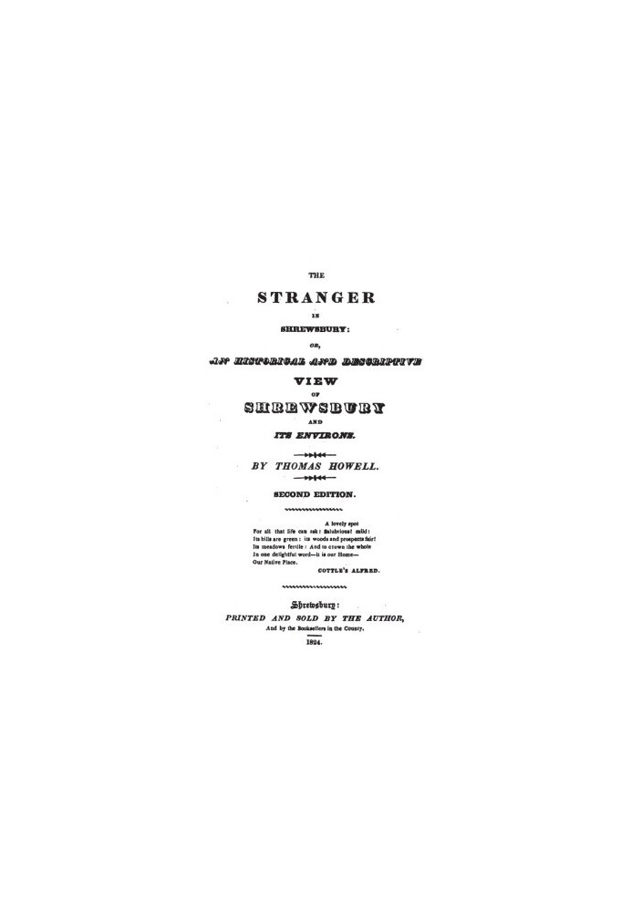 Незнакомец в Шрусбери, или Историко-описательный взгляд на Шрусбери и его окрестности.