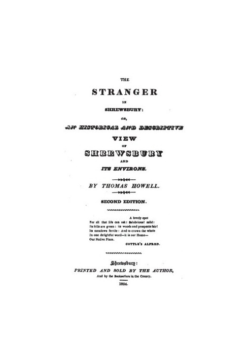 The Stranger in Shrewsbury or, an historical and descriptive view of Shrewsbury and its environs