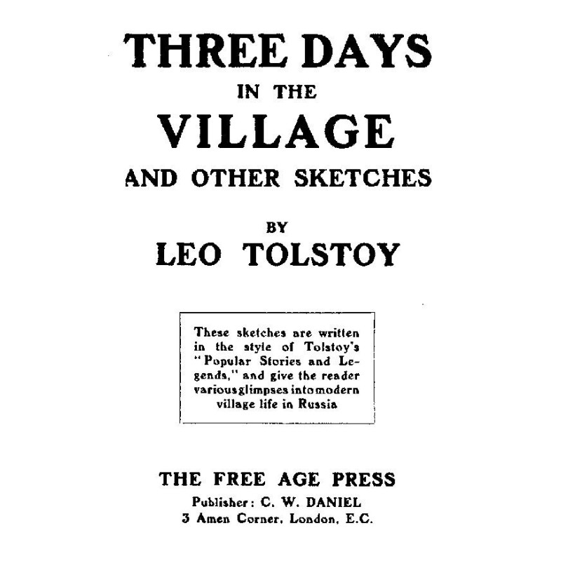 Three Days in the Village,...
