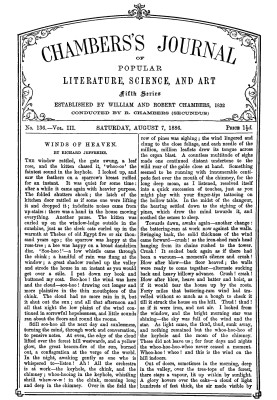 Chambers's Journal of Popular Literature, Science, and Art, fifth series, no. 136, vol. III, August 7, 1886
