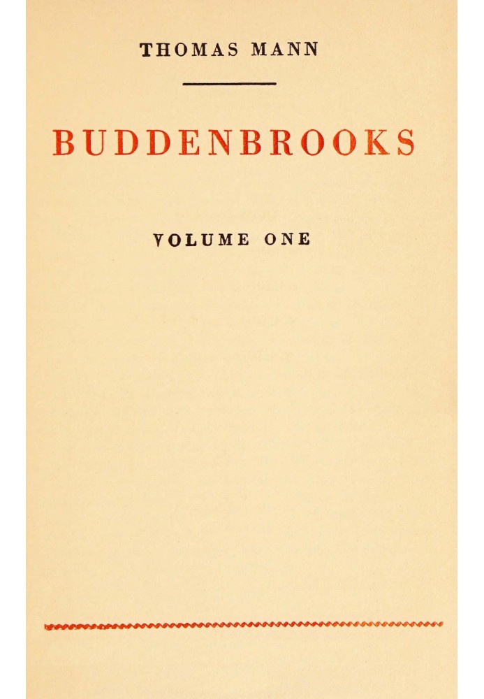 Buddenbrooks, volume 1 of 2