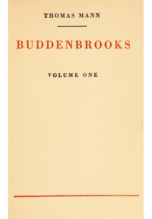 Buddenbrooks, volume 1 of 2