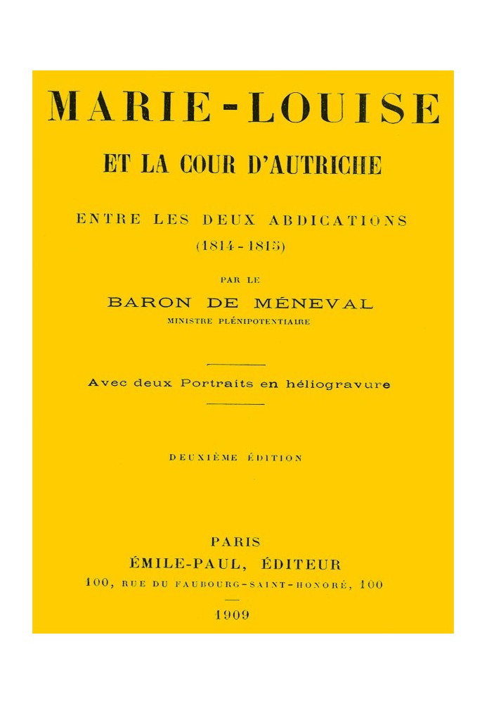 Мария-Луиза и австрийский двор между двумя отречениями (1814-1815)