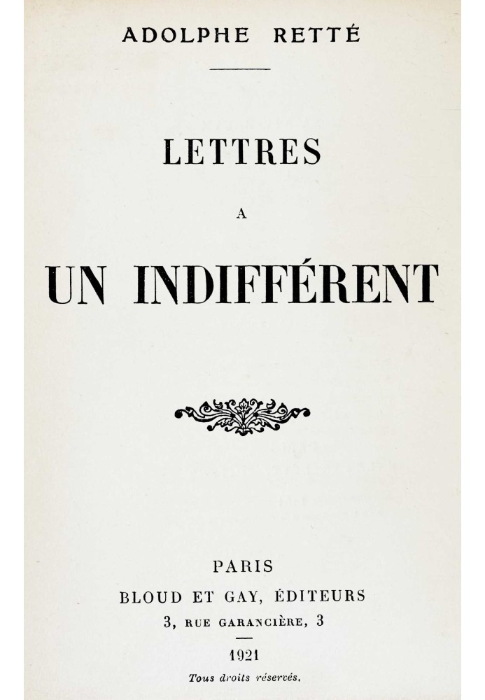 Letters to an indifferent person