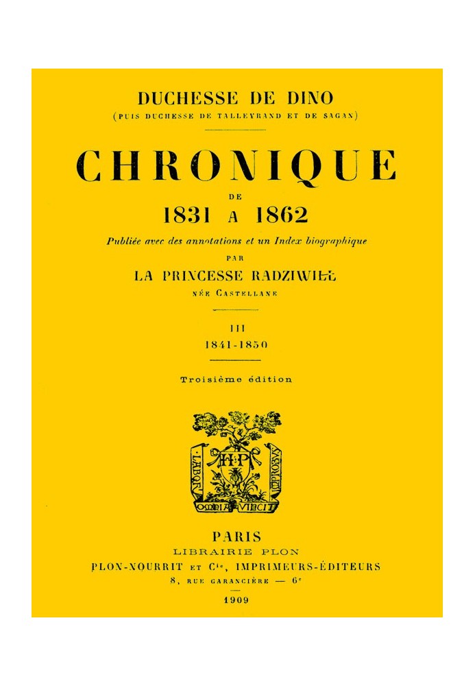 Chronicle from 1831 to 1862, Volume 3 (of 4)