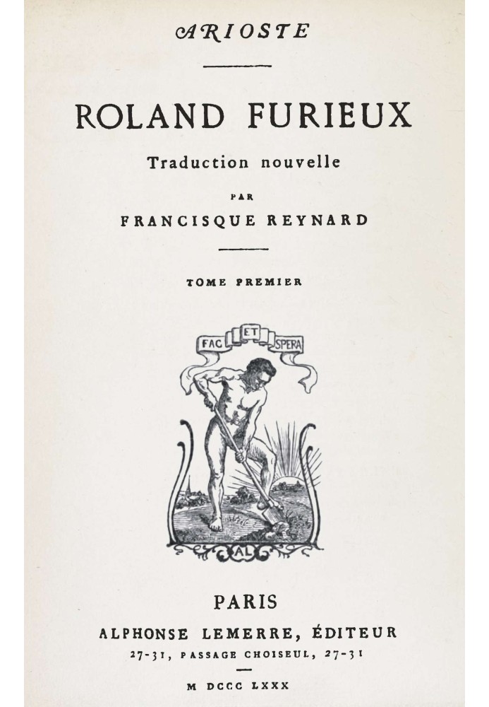 Roland Furieux, volume 1: $b New translation by Francisque Reynard