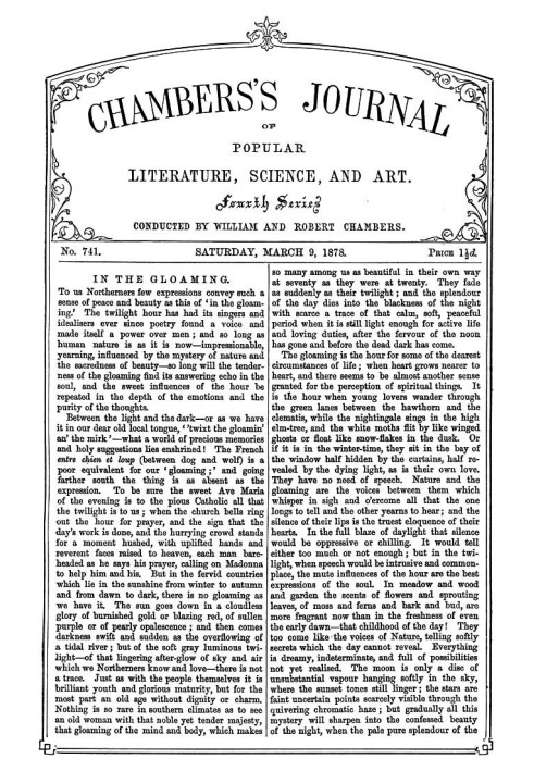 Chambers's Journal of Popular Literature, Science, and Art, No. 741, March 9, 1878