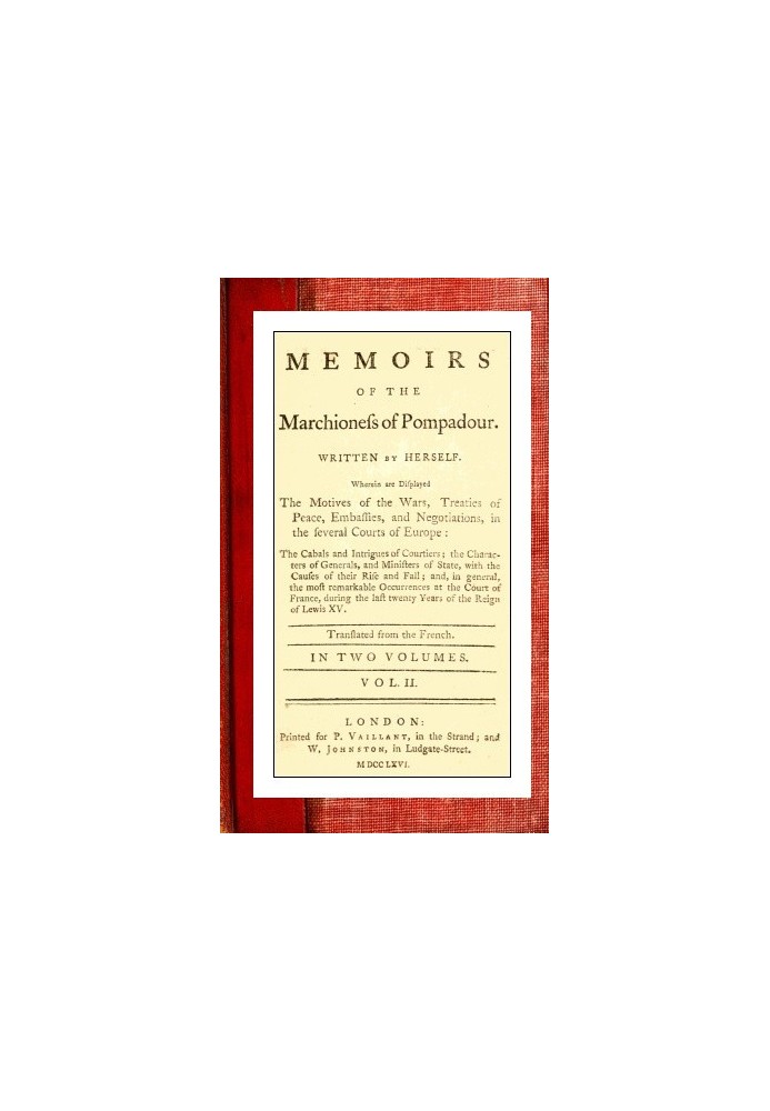 Memoirs of the Marchioness of Pompadour (vol. 2 of 2)