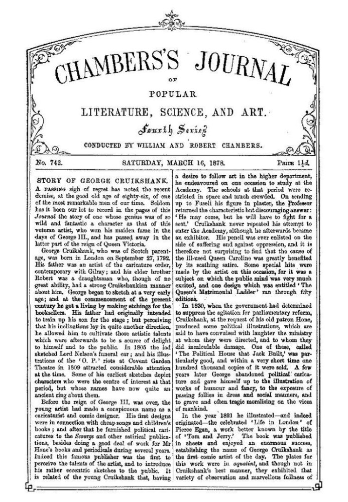 Журнал популярной литературы, науки и искусства Чемберса, № 742, 16 марта 1878 г.