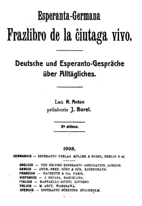 Esperanto-Germana frazlibro de la ĉiutaga vivo German and Esperanto conversations about everyday life