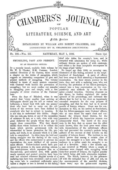 Chambers's journal of popular literature, science, and art, fifth series, no. 122, vol. III, May 1, 1886