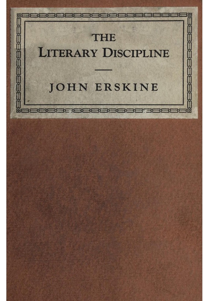 The Literary Discipline