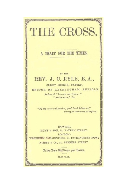 The Cross: A Tract for the Times