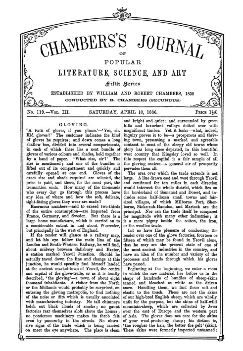 Журнал популярной литературы, науки и искусства Чемберса, пятая серия, вып. 119, том. III, 4 апреля 1886 г.