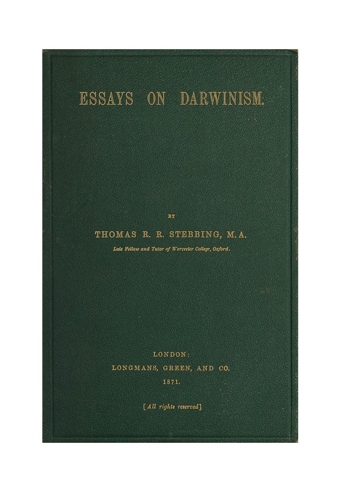 Essays on Darwinism