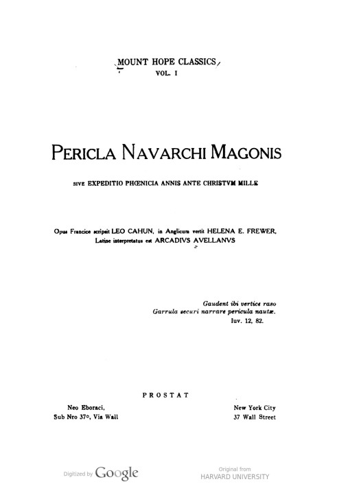 The perils of Navarch Magon; or, The Phoenician Expedition of the Thousand Years Before Christ