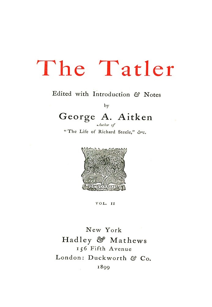 The Tatler, Volume 2