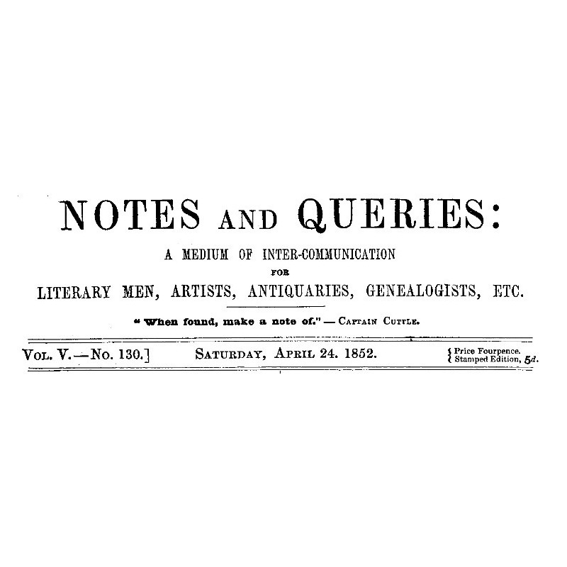 Notes and Queries, Vol. V,...