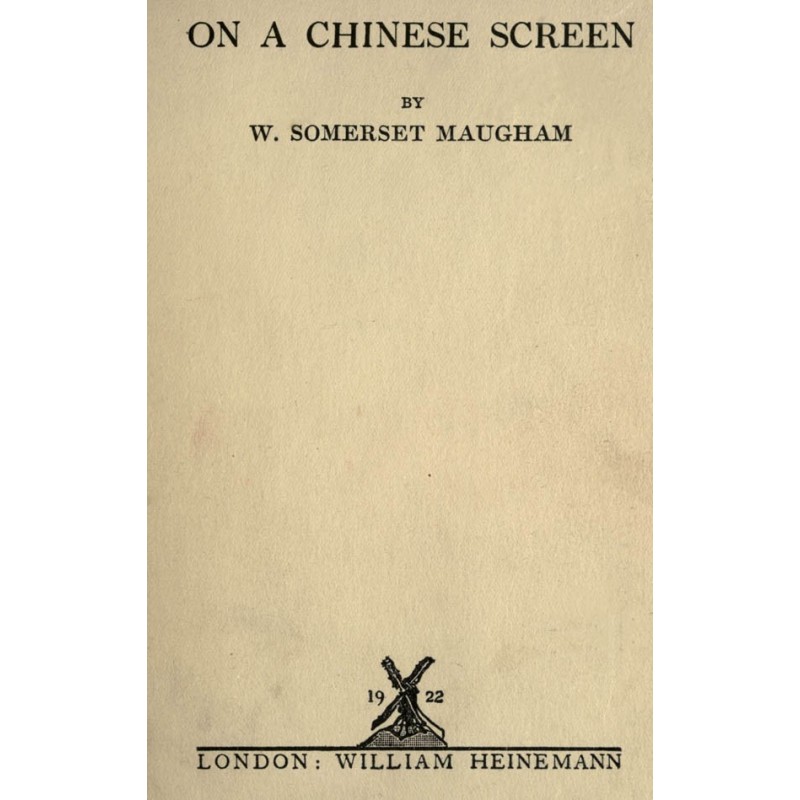 On a Chinese Screen