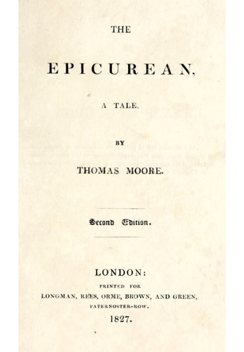 The Epicurean: A Tale