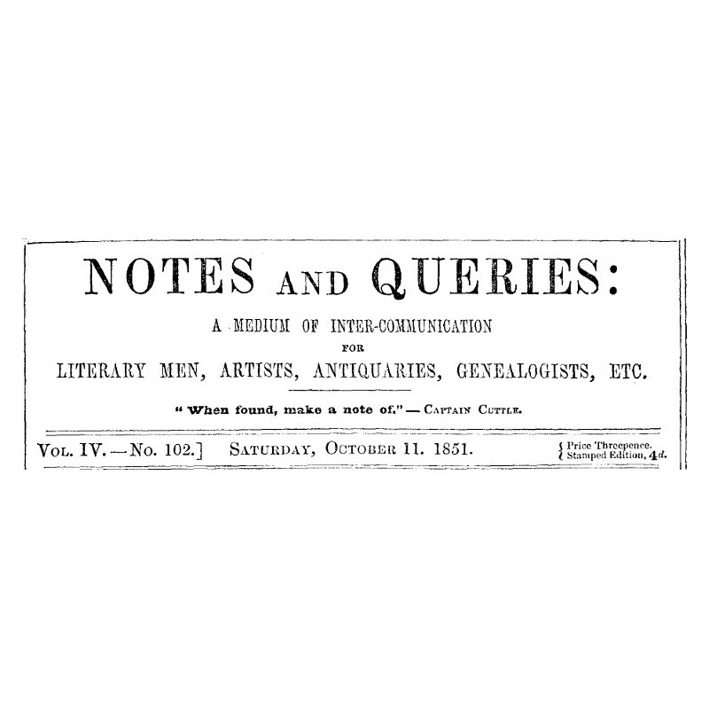 Notes and Queries, Vol. IV,...
