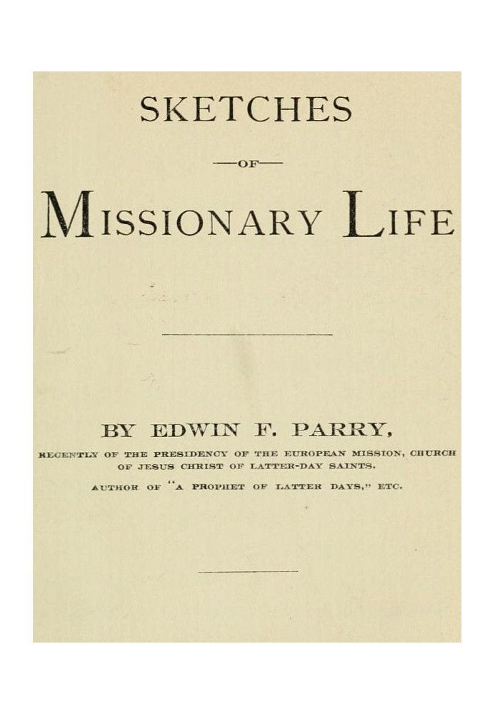 Sketches of Missionary Life