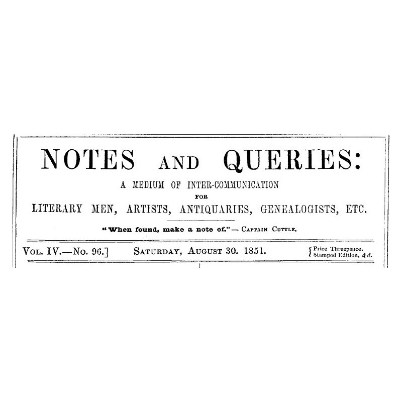 Notes and Queries, Vol. IV,...