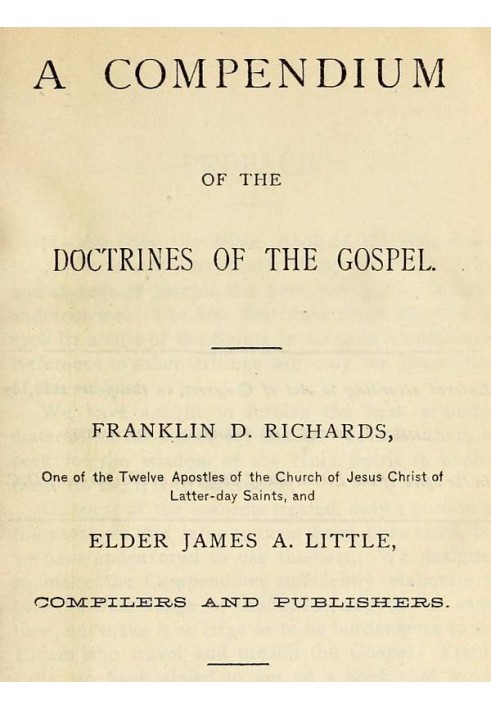 A Compendium of the Doctrines of the Gospel