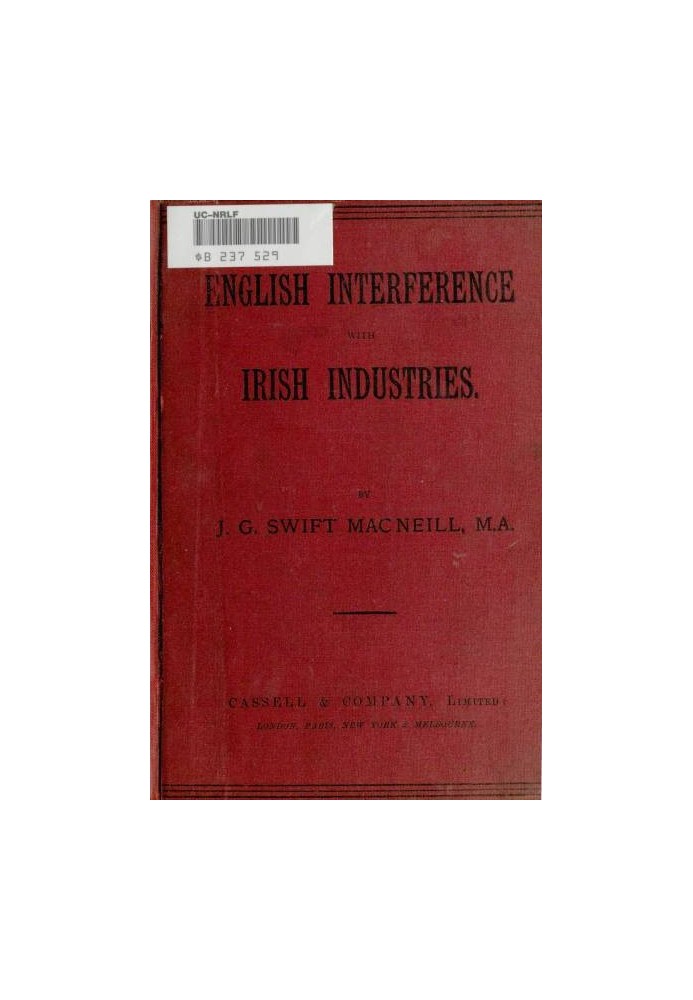 English Interference with Irish Industries