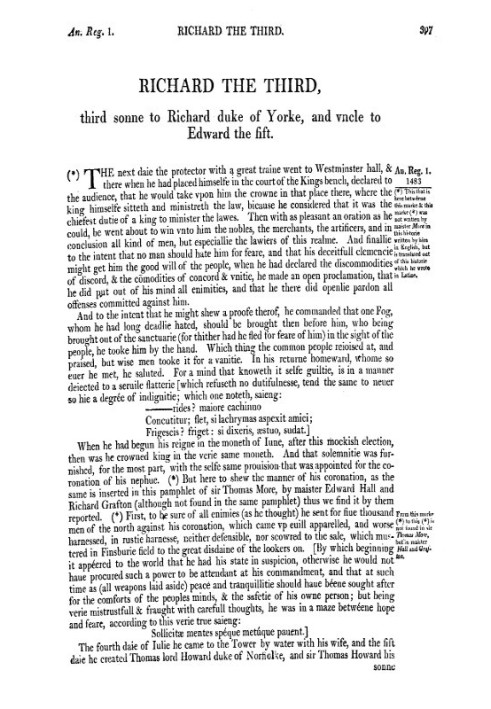 Chronicles of England, Scotland and Ireland (3 of 6): England (6 of 9) Richard the Third, Third Sonne to Richard Duke of Yorke, 