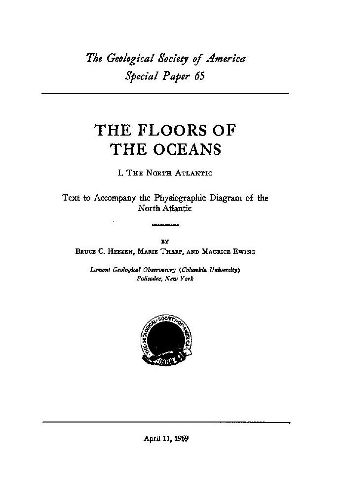 The Floors of the Ocean: 1. The North Atlantic Text to accompany the physiographic diagram of the North Atlantic