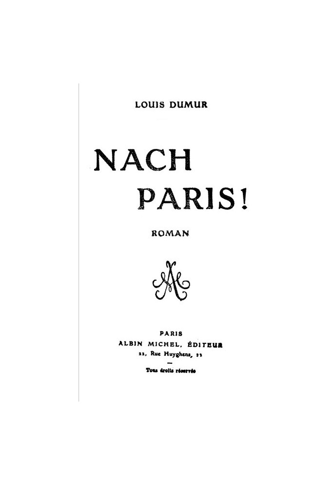 Nach Paris! Novel