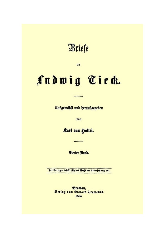 Листи до Людвіга Тіка (4/4) Четвертий том