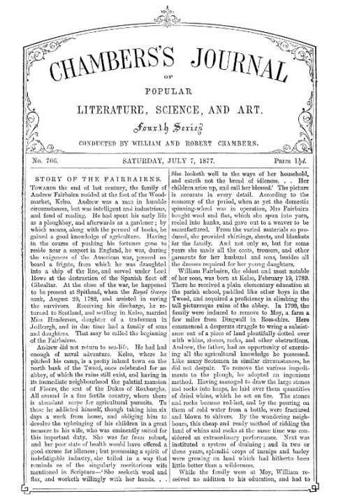 Журнал популярной литературы, науки и искусства Чемберса, № 706, 7 июля 1877 г.