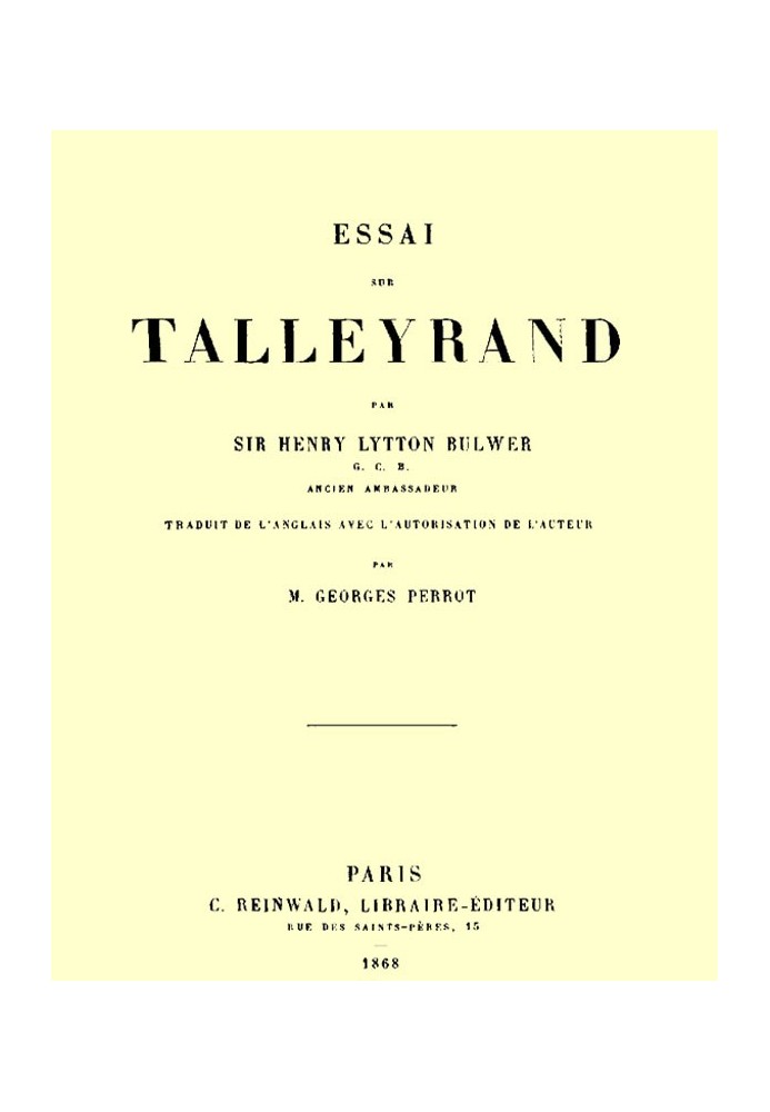 Essay on Talleyrand