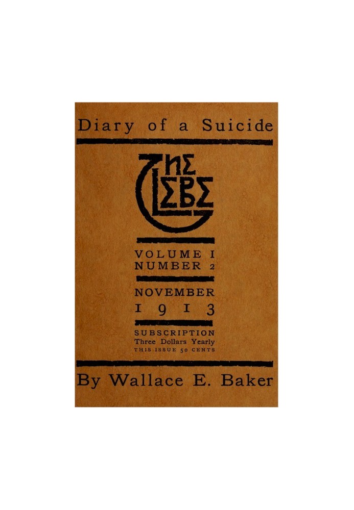 The Glebe 1913/11 (Vol. 1, No. 2): Diary of a Suicide