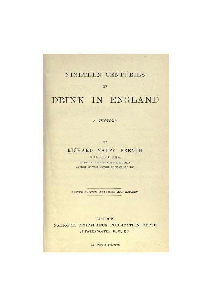 Nineteen Centuries of Drink in England: A History