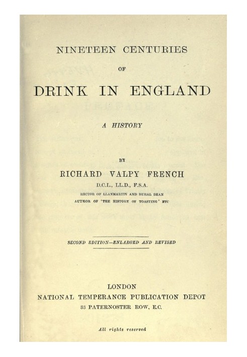 Nineteen Centuries of Drink in England: A History