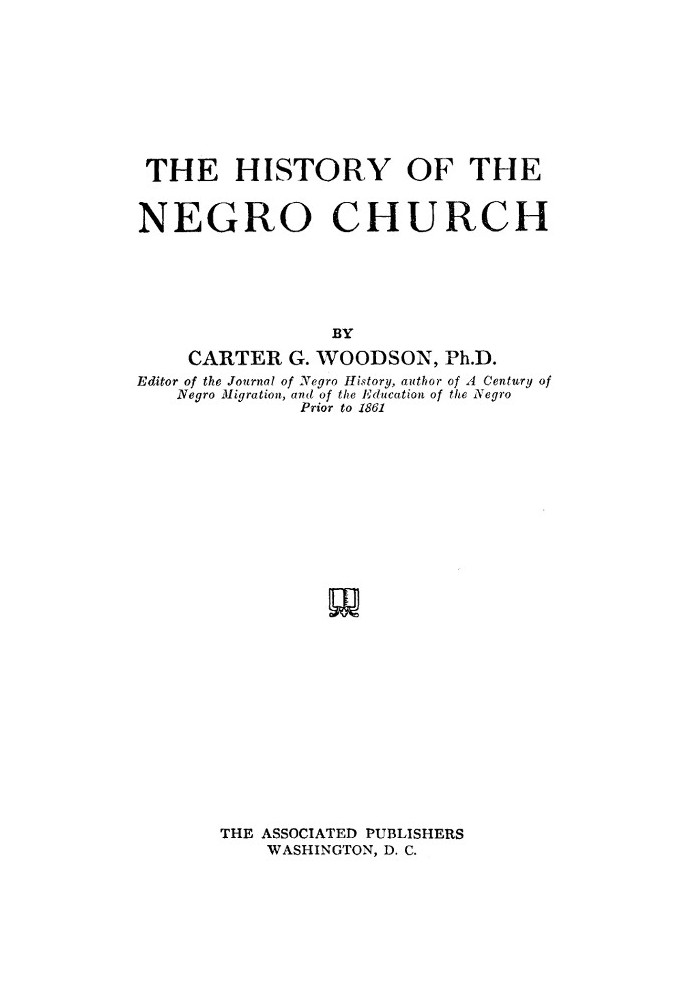 The History of the Negro Church