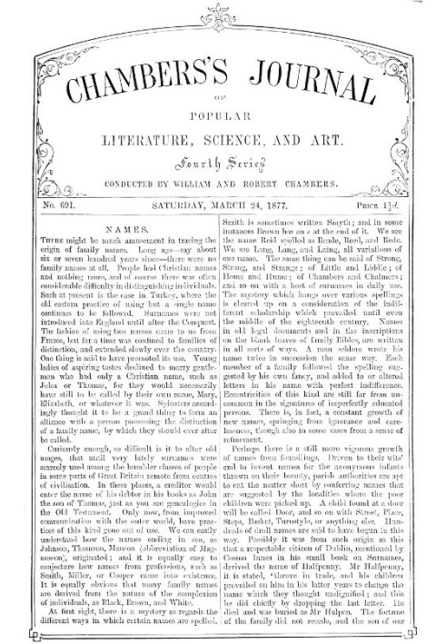 Журнал популярной литературы, науки и искусства Чемберса, № 691, 24 марта 1877 г.