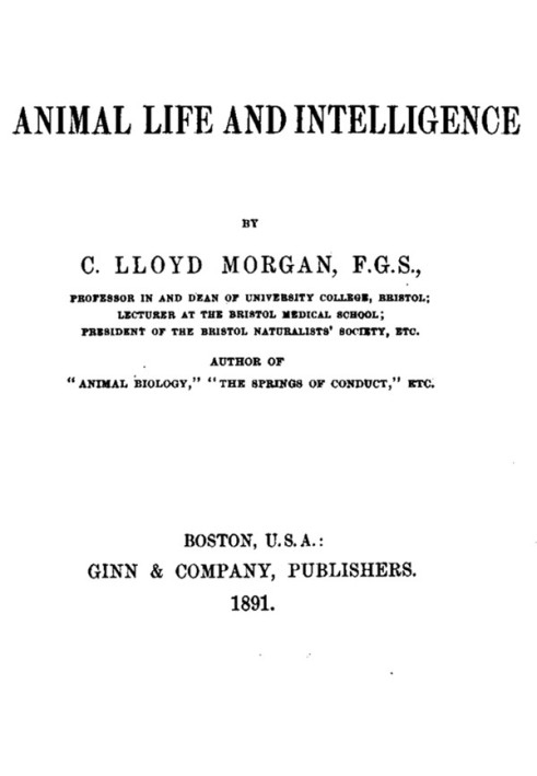 Animal Life and Intelligence