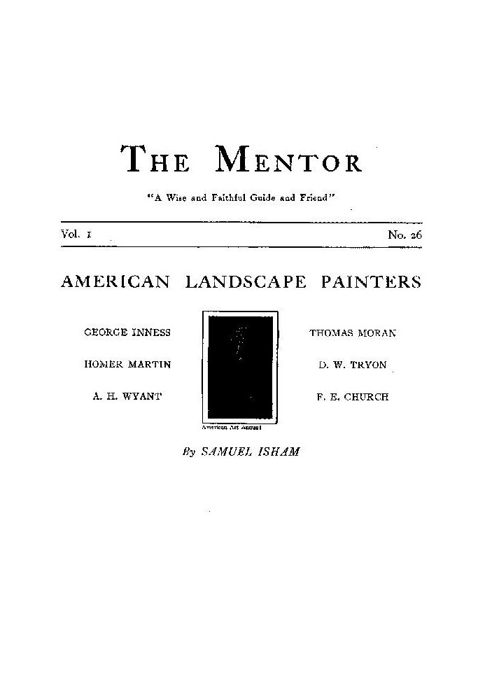 The Mentor: American Landscape Painters, Vol. 1, Num. 26, Serial No. 26