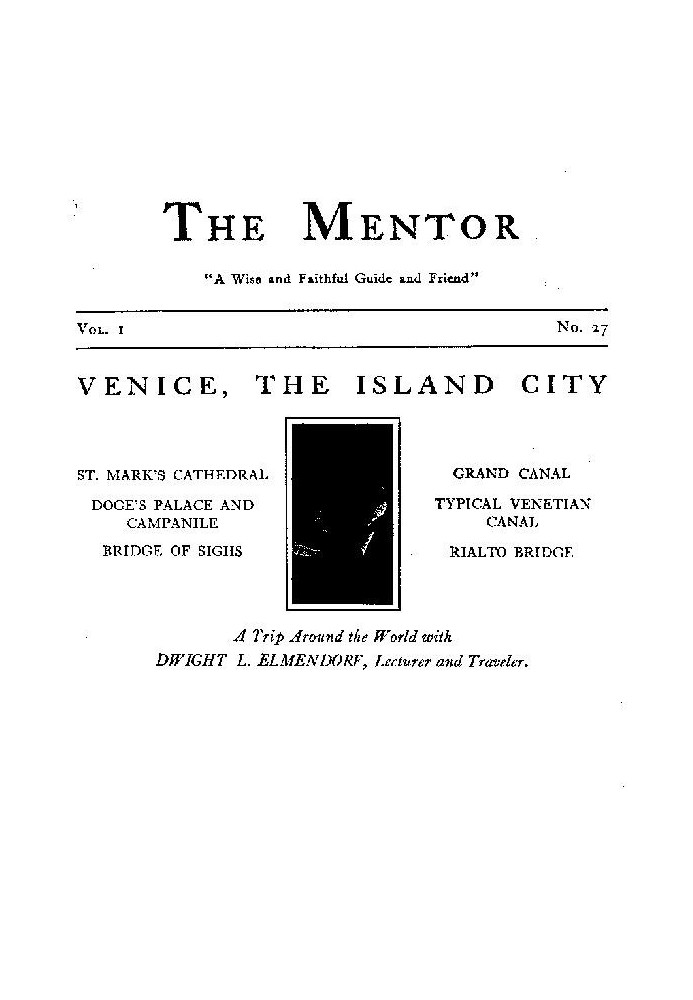 The Mentor: Venice, the Island City, Vol. 1, Num. 27, Serial No. 27