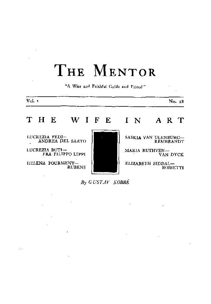 The Mentor: The Wife in Art, Vol. 1, Num. 28, Serial No. 28