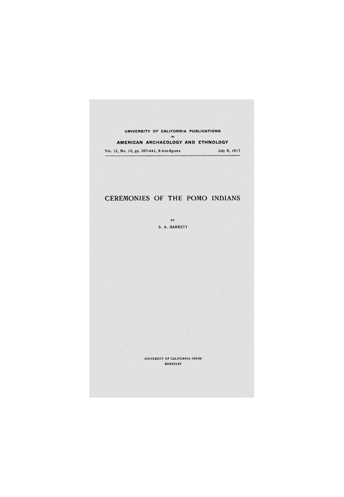 Ceremonies of the Pomo Indians