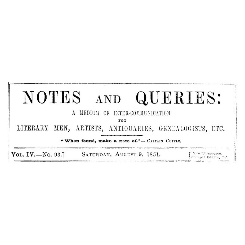 Notes and Queries, Vol. IV,...