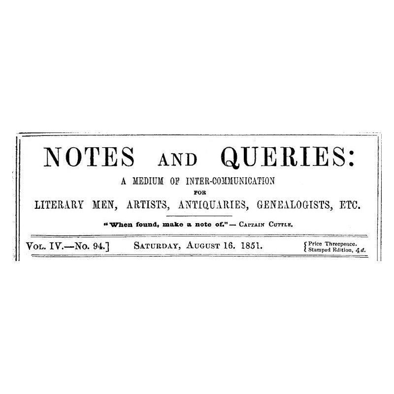 Notes and Queries, Vol. IV,...